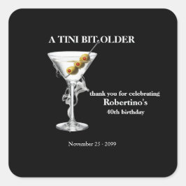 Adesivo Quadrado Martini Um Pouco Mais Velho de 40 Anos de Idade pa