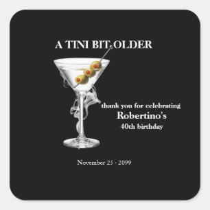 Adesivo Quadrado Martini Um Pouco Mais Velho de 40 Anos de Idade pa