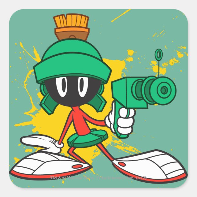 Adesivo Quadrado MARVIN THE MARTIAN™ WITH A Laser (Frente)