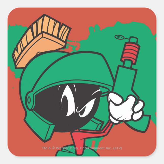 Adesivo Quadrado MARVIN THE MARTIAN™ with Laser Ponted Up (MARVIN T (Frente)