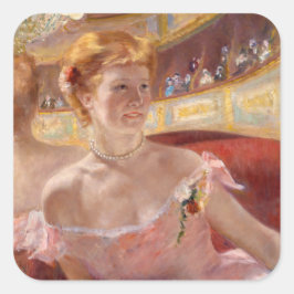 Adesivo Quadrado Mary Cassatt - Mulher com Colar de Pérola num cama