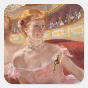 Adesivo Quadrado Mary Cassatt - Mulher com Colar de Pérolas num cam