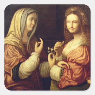 Adesivo Quadrado Mary e Martha (óleo no painel)