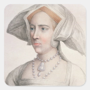Adesivo Quadrado Mary Tudor (1516-58) gravada por Francesco Bartolo