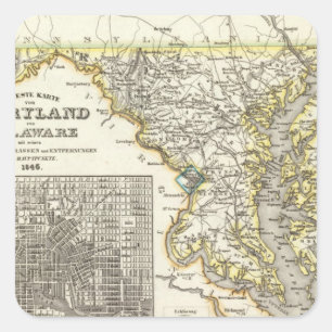 Adesivo Quadrado Maryland, Delaware