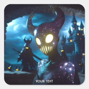 Adesivo Quadrado Máscara de Olhos Amarelos Fantasy