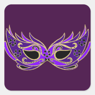 Adesivo Quadrado Máscara do mascarada do roxo real