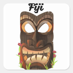 Adesivo Quadrado Máscara esculpida de Fiji