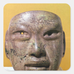 Adesivo Quadrado Máscara funerária, Olmec, do México