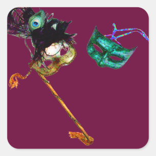 ADESIVO QUADRADO MASCARADA MARDI GRAS