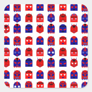 Adesivo Quadrado máscaras lucha libre