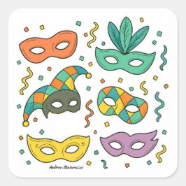 Adesivo Quadrado Máscaras Voadoras
