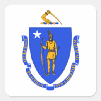 Adesivo Quadrado Massachusetts Flag