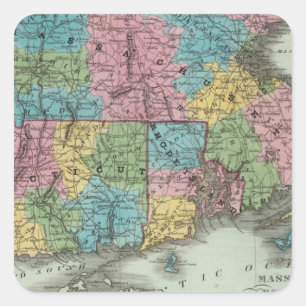 Adesivo Quadrado Massachusetts Rhode Island E Connecticut