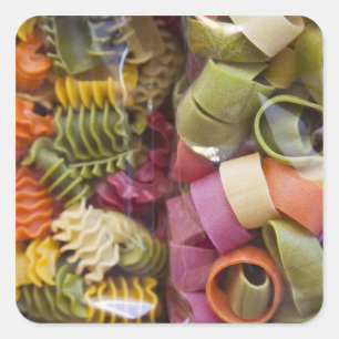 Adesivo Quadrado Massas alimentícias multicoloridas, Torri del Ben