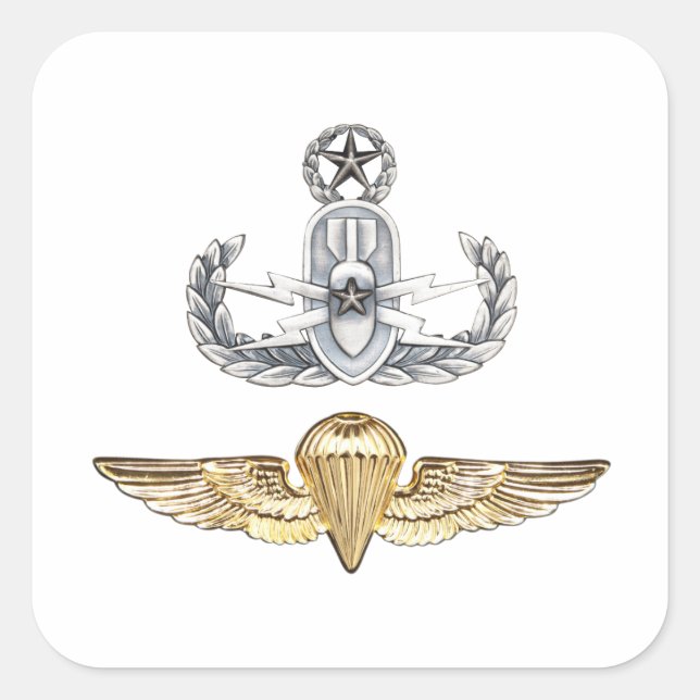 Adesivo Quadrado Master EOD Parachutist (Frente)
