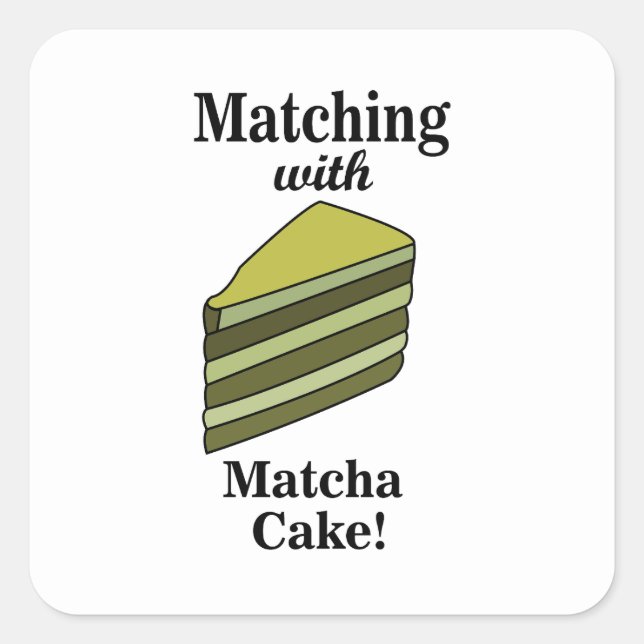 Adesivo Quadrado Matcha Green Cake Engraçado (Frente)