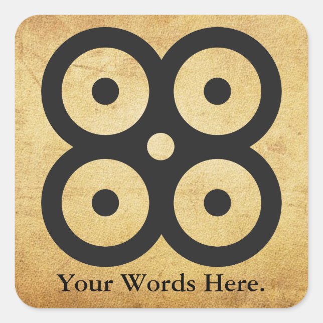 Adesivo Quadrado MATE MASIE | símbolo da sabedoria, prudência do co (Frente)