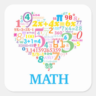 Adesivo Quadrado Matemática do Coração