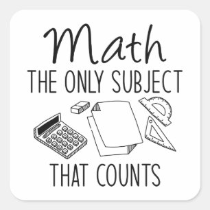 Adesivo Quadrado Matemática O Único Assunto Que Conta