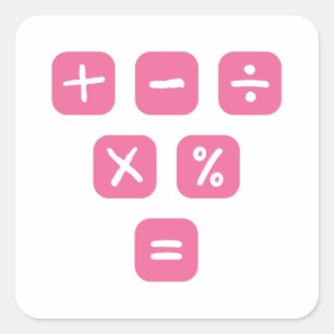 Adesivo Quadrado Matemática Símbolos matemáticos Sinais matemáticos