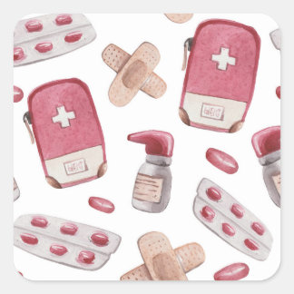 Adesivo Quadrado Material médico