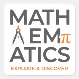 Adesivo Quadrado Math Teacher Typography Design
