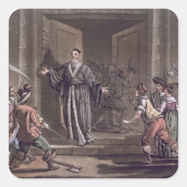 Adesivo Quadrado Mathieu Mole (1584-1656) angustiado pelas pessoas, (Frente)