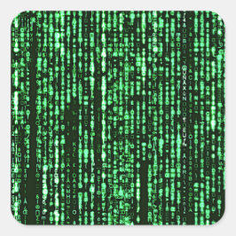 Adesivo Quadrado Matrix code Be a warrior againt the system