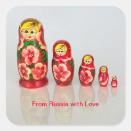 Adesivo Quadrado Matryoshka Dolls