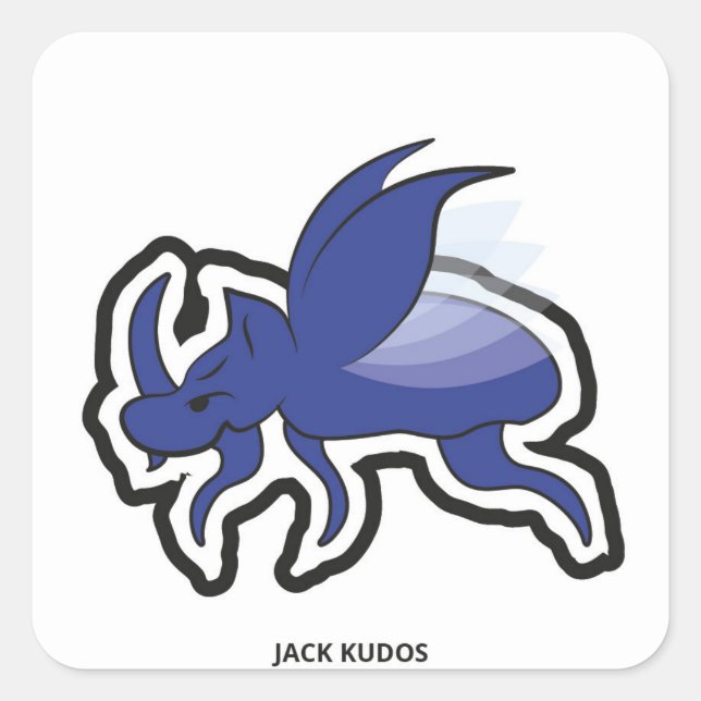 Adesivo Quadrado Mau Rhino Beetle White | Jack Kudos (Frente)