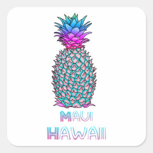 Adesivo Quadrado Maui Hawaii Pineapple