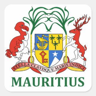 Adesivo Quadrado Maurícia - emblema/pavilhão/casaco de armas/símbol