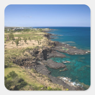 Adesivo Quadrado Maurícia, Maurícia Ocidental, Belle Vue, Oceano