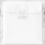 Adesivo Quadrado Mauve Wreath Monograma Elegant Wedding<br><div class="desc">Vestidos de casamento elegantes,  com design limpo e eterno com seu dentro de monograma de crista de coroa,  junto com a mensagem "amor e obrigados" e seus nomes.</div>