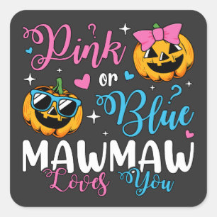 Adesivo Quadrado Mawmaw Rosa Ou Azul Te Ama Bebê De Abóbora