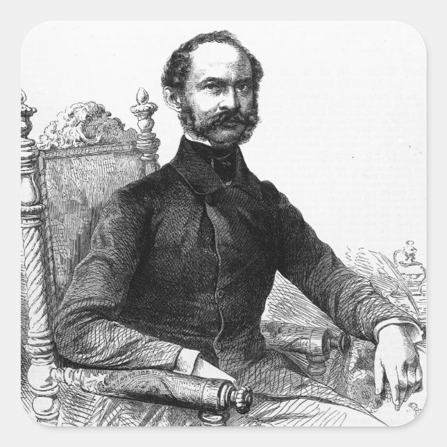 Adesivo Quadrado Maximilian II , Rei da Baviera (Frente)