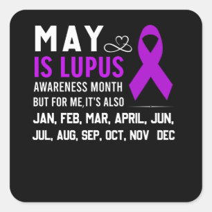 Adesivo Quadrado May is Lupus Awarness Month Roxo Ribbon