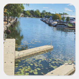 Adesivo Quadrado McHenry, Illinois Fox River Boatway