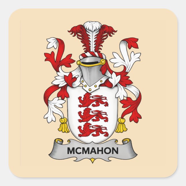 Adesivo Quadrado McMahon Family Coat of Arms Square Sticker (Frente)