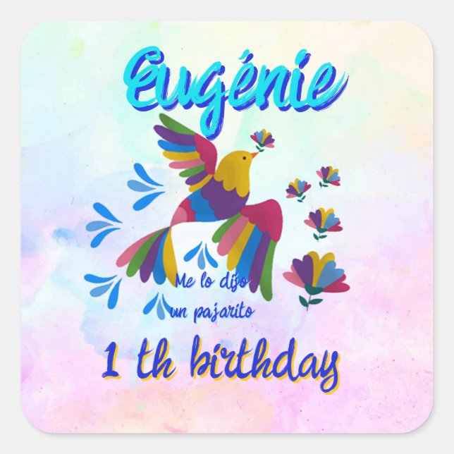 Adesivo Quadrado "Me lo dijo un pajarito" - Editable (Frente)