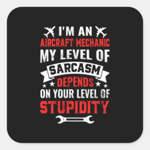 Adesivo Quadrado Mecânico Sou Mecânico De Aeronave