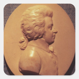 Adesivo Quadrado Medalhão do retrato de Wolfgang Amadeus Mozart
