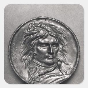 Adesivo Quadrado Medalhão do retrato do general Bonaparte c.1830