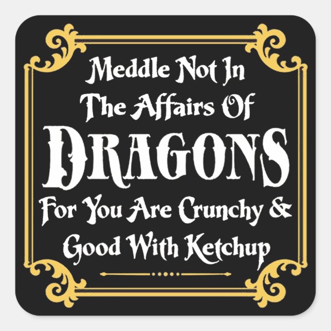 Adesivo Quadrado Meddle Not (Frente)