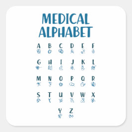 Adesivo Quadrado Medical Alphabet
