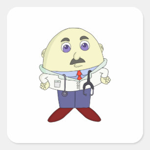 Adesivo Quadrado Médico Chefe de Ovo