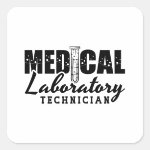 Adesivo Quadrado Médico Médico Laboratório Médico Técnico do Labora
