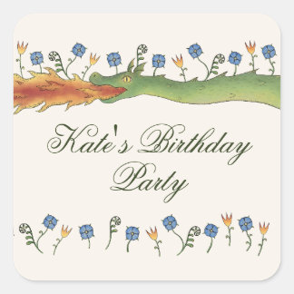 Adesivo Quadrado Medieval Ren Faire dragon