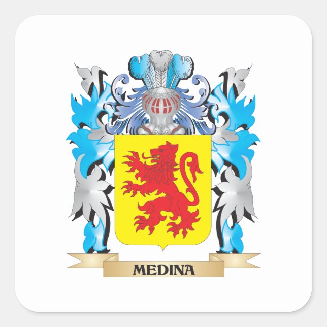 Adesivo Quadrado Medina Casaco de Armas - Crest Familiar (Frente)